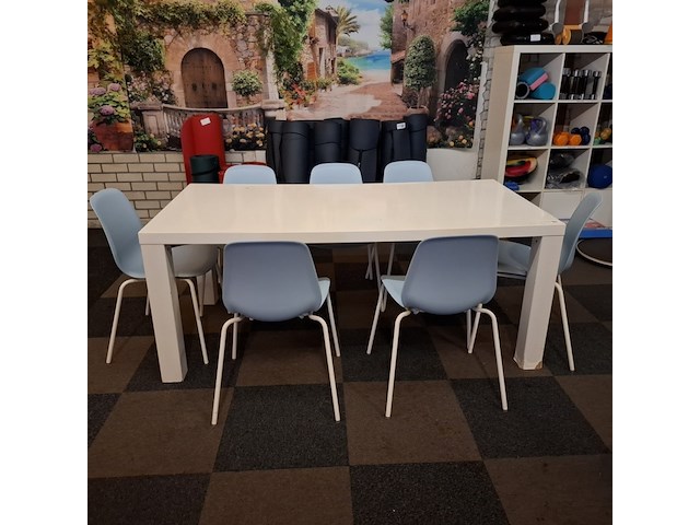 Eetkamertafel met 7x stoel - afbeelding 1 van  6