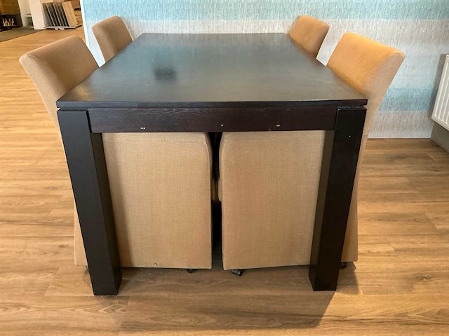 Eetkamertafel met stoelen 157 x 94 x 78 cm - afbeelding 3 van  7