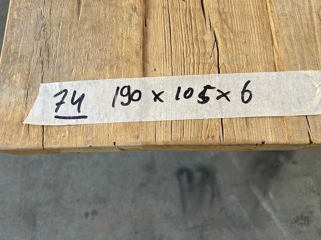 Eetkamertafel oud eiken 190 x 105cm - afbeelding 5 van  5