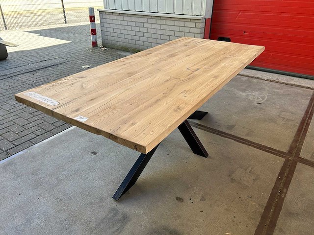 Eetkamertafel oud eiken 210 x 95cm - afbeelding 3 van  5