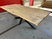 Eetkamertafel oud eiken 213 x 100cm - afbeelding 2 van  5