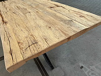 Eetkamertafel oud eiken 213 x 100cm - afbeelding 4 van  5