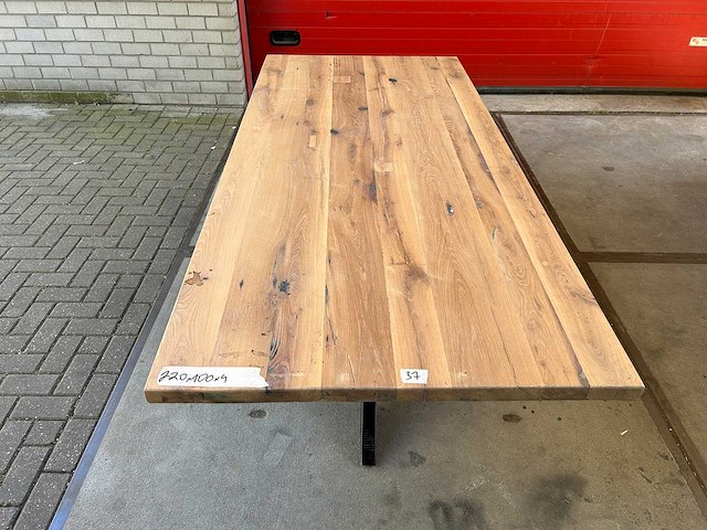Eetkamertafel oud eiken 220 x 100cm - afbeelding 1 van  5
