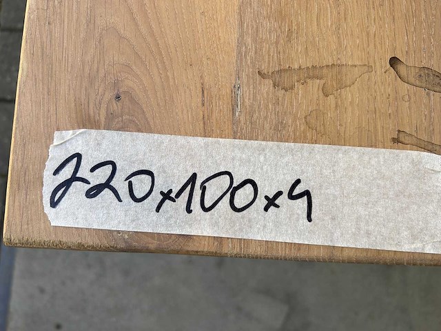 Eetkamertafel oud eiken 220 x 100cm - afbeelding 5 van  5