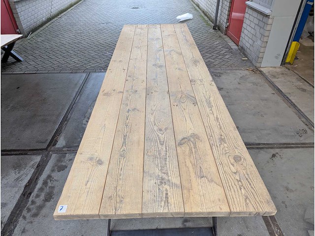 Eetkamertafel oud grenen 320 x 100 cm - afbeelding 2 van  3