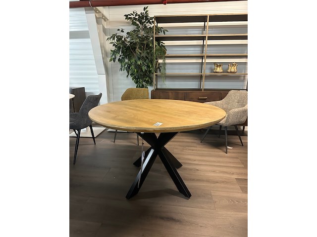 Eetkamertafel rond mango 120cm, mango, naturel - afbeelding 1 van  6
