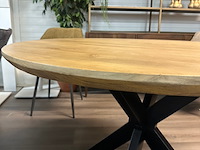 Eetkamertafel rond mango 120cm, mango, naturel - afbeelding 2 van  6
