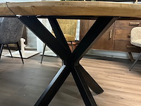 Eetkamertafel rond mango 120cm, mango, naturel - afbeelding 3 van  6