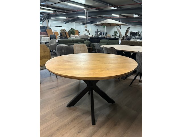 Eetkamertafel rond mango 120cm, mango, naturel - afbeelding 4 van  6