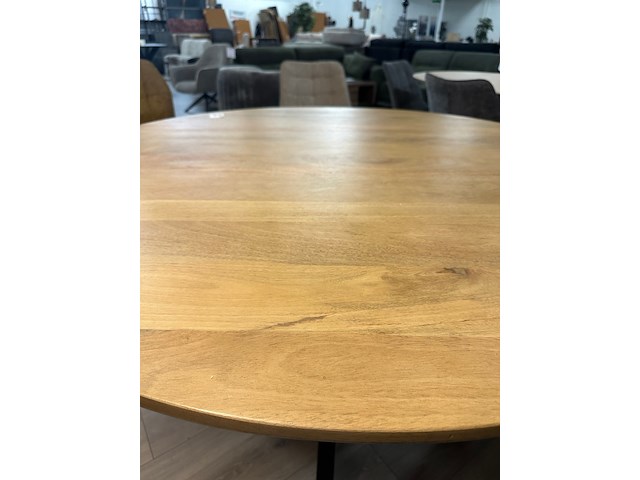 Eetkamertafel rond mango 120cm, mango, naturel - afbeelding 6 van  6