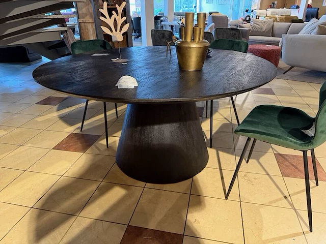 Eetkamertafel, rond zwart - afbeelding 2 van  5