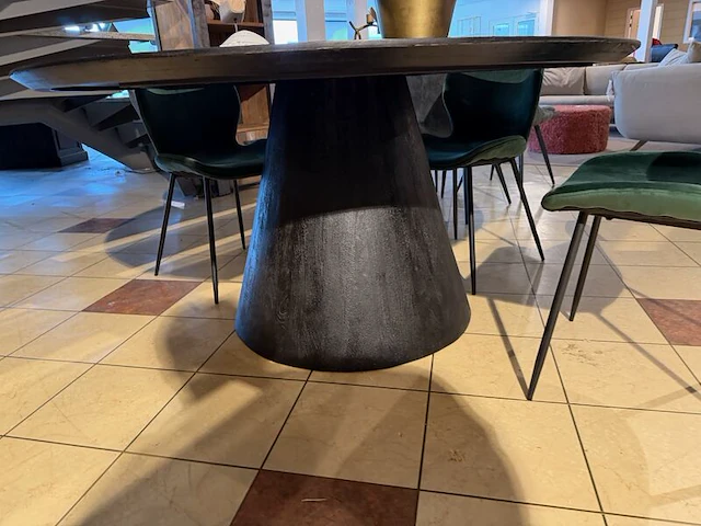 Eetkamertafel, rond zwart - afbeelding 3 van  5