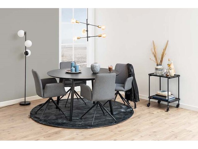 Eetkamertafel, roxby, black stained, lacquered - afbeelding 5 van  8