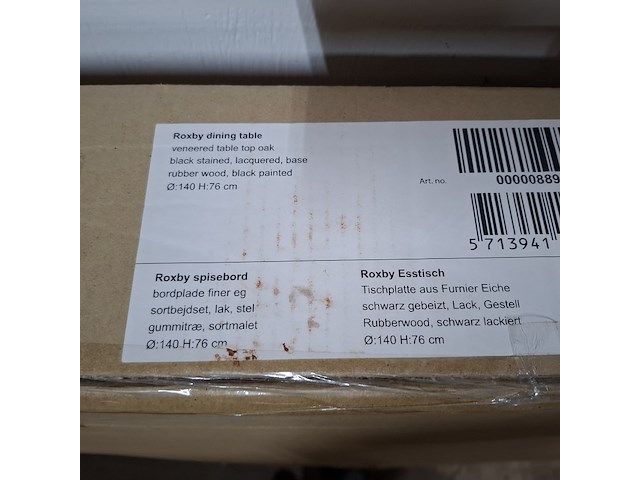 Eetkamertafel, roxby, black stained, lacquered - afbeelding 8 van  8