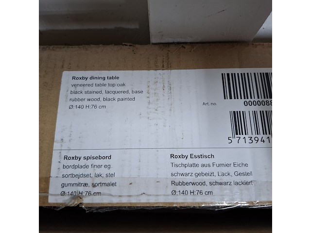 Eetkamertafel, roxby, black stained, lacquered - afbeelding 8 van  8