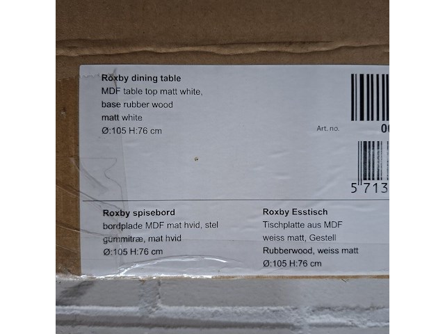 Eetkamertafel, roxby, matt white - afbeelding 7 van  7