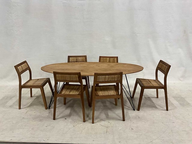 Eetkamertafel set met 6 stoelen - afbeelding 1 van  4