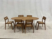 Eetkamertafel set met 6 stoelen - afbeelding 1 van  4