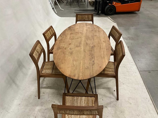 Eetkamertafel set met 6 stoelen - afbeelding 3 van  4