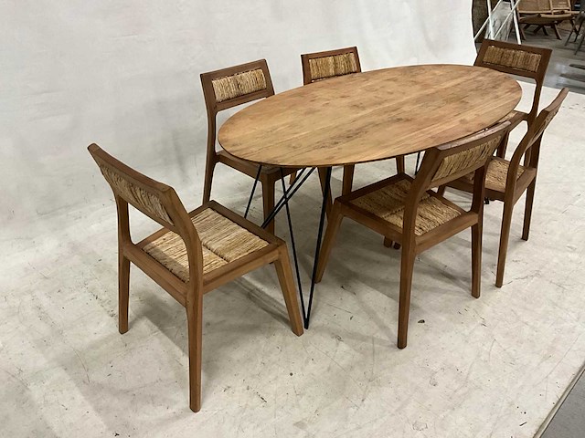 Eetkamertafel set met 6 stoelen - afbeelding 2 van  4