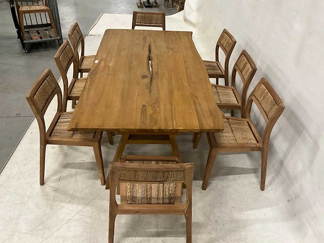 Eetkamertafel set met 8 stoelen - afbeelding 4 van  4