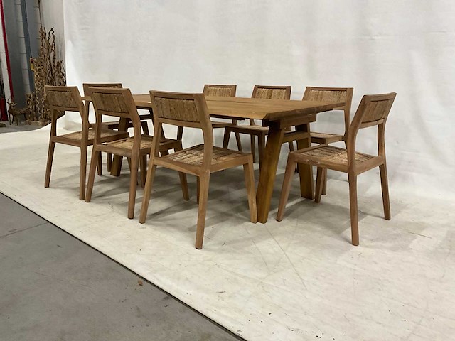Eetkamertafel set met 8 stoelen - afbeelding 2 van  3
