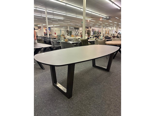 Eetkamertafel simon deens ovaal 240cm, eiken, zwart - afbeelding 1 van  5