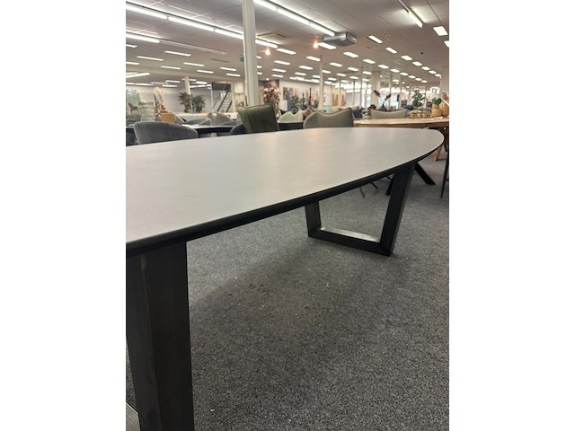 Eetkamertafel simon deens ovaal 240cm, eiken, zwart - afbeelding 3 van  5