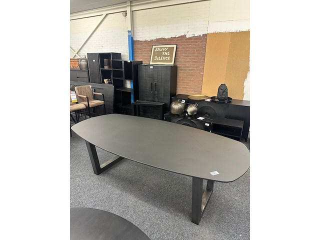 Eetkamertafel simon deens ovaal 240cm, eiken, zwart - afbeelding 5 van  5