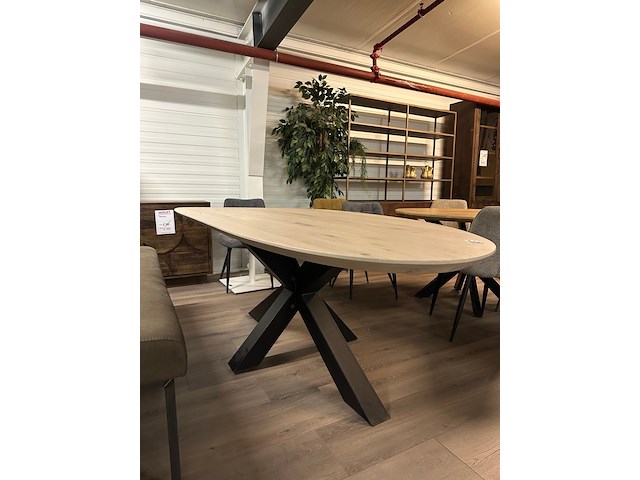 Eetkamertafel slipper 230cm, eiken, gelakt - afbeelding 1 van  6
