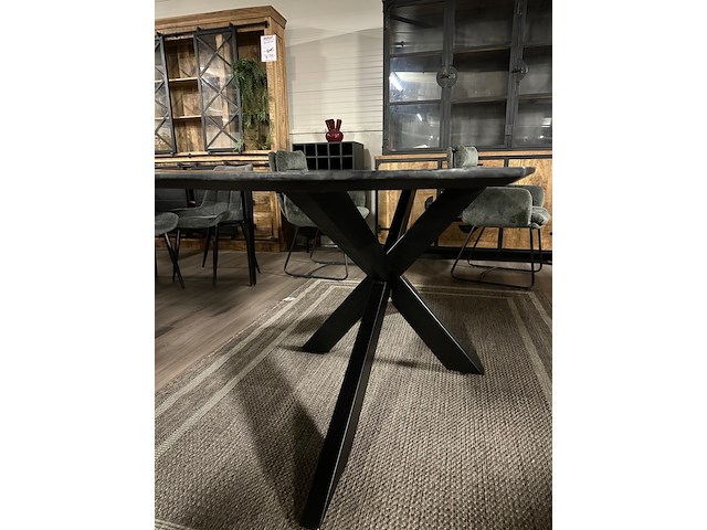 Eetkamertafel timon 190cm, mango, zwart - afbeelding 3 van  4