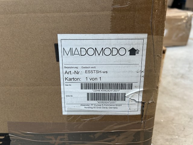 Eetkamertafel vierkant 80x80x76,5 cm miadomodo, esstsh-ws - afbeelding 3 van  3