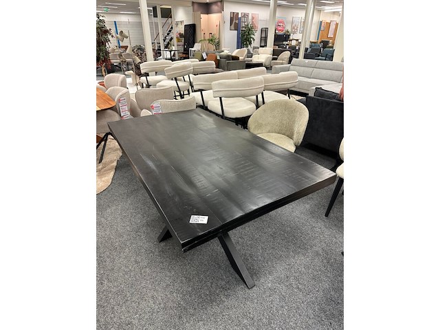 Eetkamertafel wesley 160cm, mango, zwart - afbeelding 1 van  6
