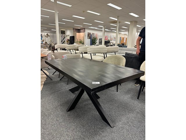 Eetkamertafel wesley 160cm, mango, zwart - afbeelding 2 van  6