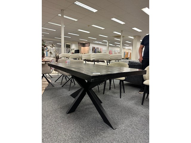 Eetkamertafel wesley 160cm, mango, zwart - afbeelding 3 van  6