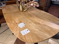 Eetkamertafel, zwart metalen spinpoot mango - afbeelding 2 van  5