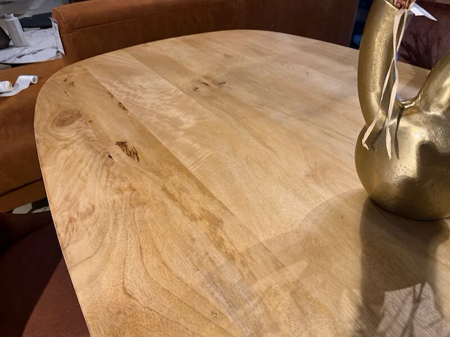 Eetkamertafel, zwart metalen spinpoot mango - afbeelding 5 van  5