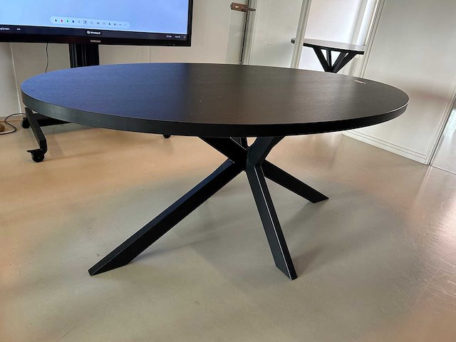 Eetkamertafel zwart ovaal - afbeelding 2 van  2
