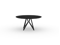 Eettafel 130cm, studio henk , fenix hpl butterfly , zwart