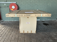 Eettafel 130cm, studio henk , fenix hpl butterfly , zwart - afbeelding 2 van  6