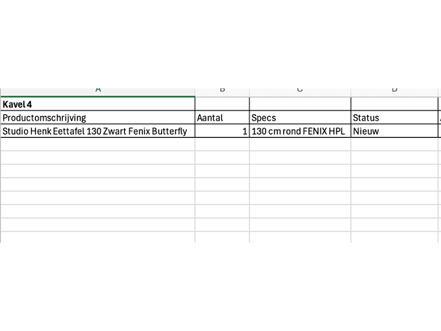 Eettafel 130cm, studio henk , fenix hpl butterfly , zwart - afbeelding 6 van  6