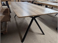 Eettafel 190 x 90 x 76cm. metaal y onderstel. - afbeelding 1 van  3