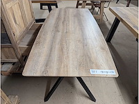 Eettafel 190 x 90 x 76cm. metaal y onderstel. - afbeelding 3 van  3