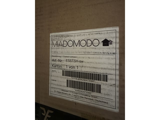 Eettafel 80x80x76,5 cm miadomodo, esstsh-sw - afbeelding 3 van  3