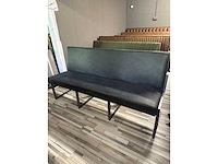 Eettafel bank 180x55x55 leder zwart - afbeelding 2 van  2