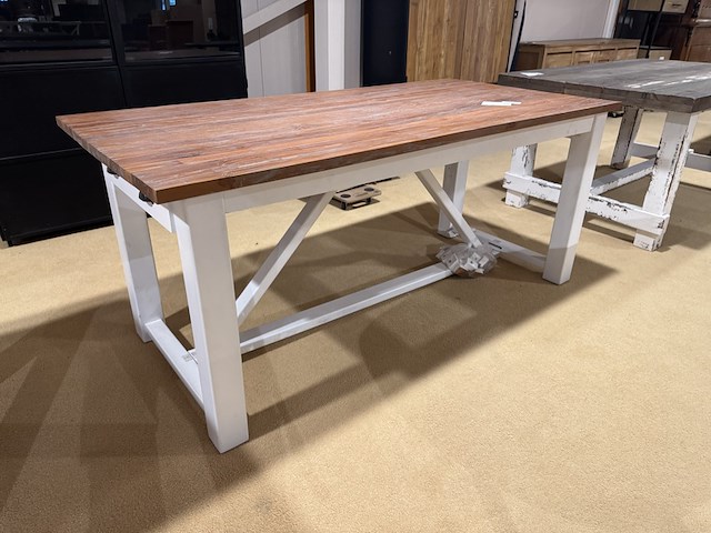 Eettafel, bruin + wit - afbeelding 1 van  4