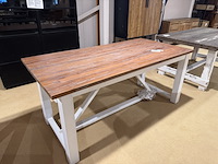 Eettafel, bruin + wit - afbeelding 2 van  4