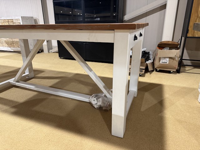 Eettafel, bruin + wit - afbeelding 4 van  4