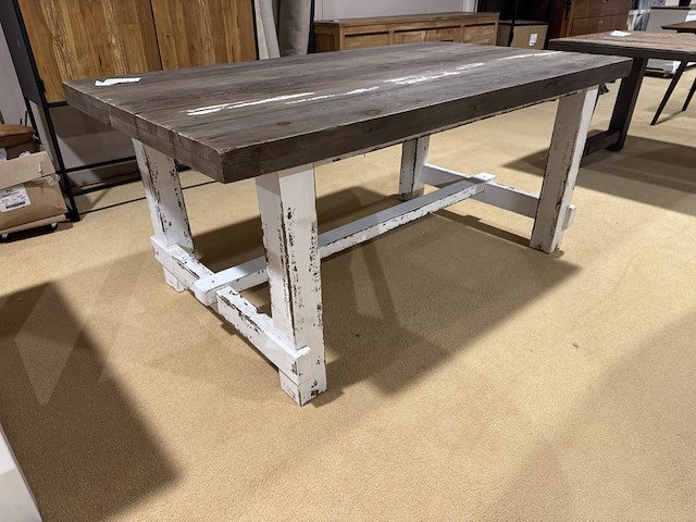 Eettafel, bruin + wit - afbeelding 1 van  4