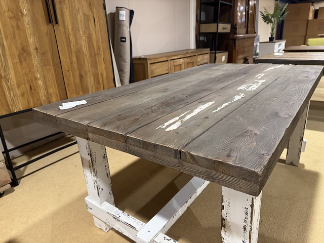 Eettafel, bruin + wit - afbeelding 3 van  4